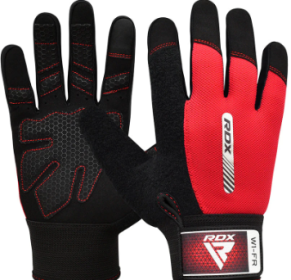 GYM WEIGHT LIFTING GLOVES W1 FULL RED PLUS (size: M)