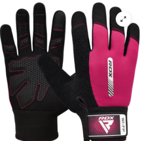 GYM WEIGHT LIFTING GLOVES W1 FULL PINK PLUS (size: S)