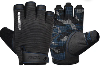 GYM TRAINING GLOVES T2 HALF BLUE (size: L)