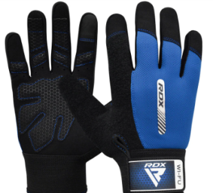 GYM WEIGHT LIFTING GLOVES W1 FULL BLUE PLUS (size: L)