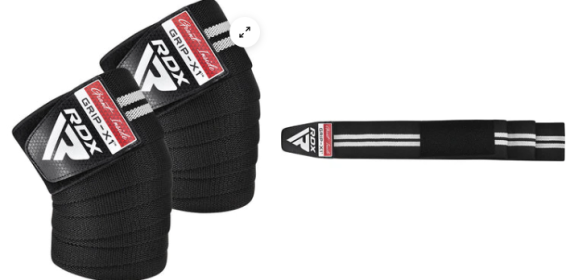 GYM KNEE WRAP R11 (Color: Black/white)