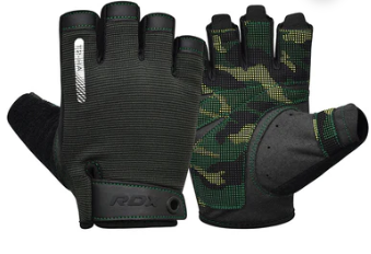 GYM TRAINING GLOVES T2 HALF ARMY GREEN (size: M)