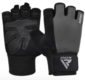 GYM WEIGHT LIFTING GLOVES W1 HALF GRAY PLUS (size: M)