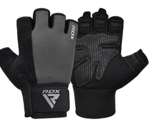 GYM WEIGHT LIFTING GLOVES W1 HALF GRAY PLUS (size: S)