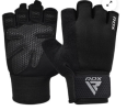 GYM WEIGHT LIFTING GLOVES W1 HALF BLACK PLUS