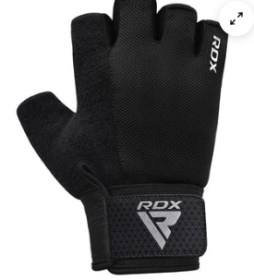 GYM WEIGHT LIFTING GLOVES W1 HALF BLACK PLUS (size: M)