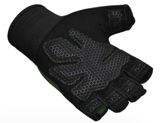 GYM WEIGHT LIFTING GLOVES W1 HALF BLACK PLUS (size: XL)