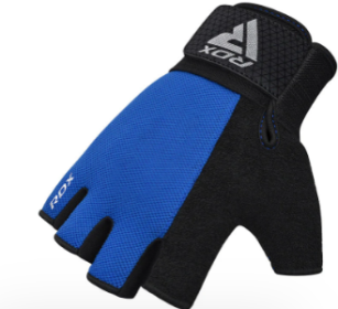 GYM WEIGHT LIFTING GLOVES W1 HALF BLUE PLUS (size: S)