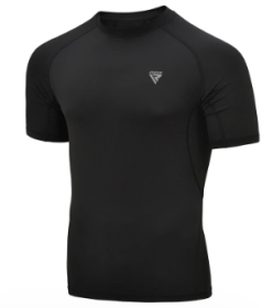 CLOTHING T15 COMPRESSION RASH GUARD BLACK HALF (size: M)