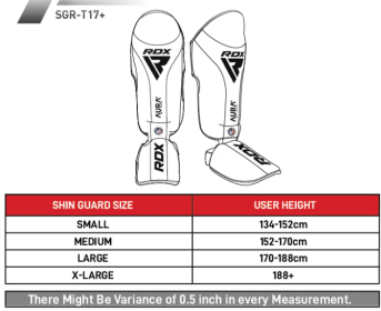 SHIN INSTEP AURA PLUS T 17 RED/BLACK (size: S)